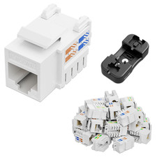 10Gbps Cat6 Keystone Jack, 25-Pack, White picture