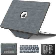 Luxury Grey MacBook Pro 16 Inch Protective Case with Integrated Foldable Stand picture