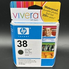 HP 38 Vivera Matte Black C9406A Pigment Ink Cartridge New Sealed picture