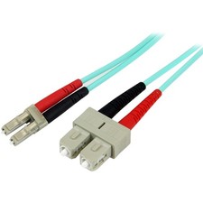 StarTech 2m 10Gb Aqua Multimode Duplex 50/125 LSZH Fiber Optic Cable, LC/SC picture