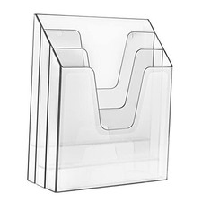  Vertical Triple File Folder Holder Organizer, File Sorter Clear Crystal picture