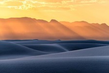Landscape sun rays dunes nature sunset new mexico Custom Gaming Mat Desk picture