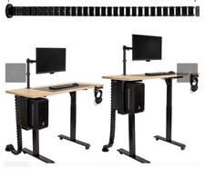 Tru Kind 4-Pc Electric Adjustable Desk Accessory Kit Dual Monitor Mount CPU Hold picture