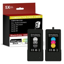Verite 5 Ink Cartridge 2 Pack Black Color High Capacity picture