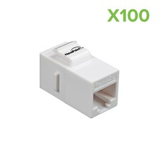100 X CAT5E KEYSTONE COUPLER WITH PCB INSIDE - WHITE picture