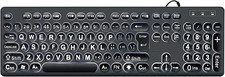 MCSaite Wired Backlit USB Keyboard - 104 Keys Standard Full Size with White LED picture