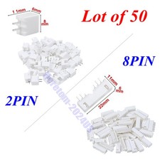 Lot of 50 XH2.54mm Straight Angle Pin Header Housing Wire Cable Connector 2/8Pin picture