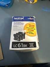 Brother LC61BK 61 Genuine Ink Cartridges 3 pack BLACK /OB picture