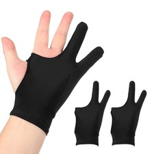 2pcs Artist Drawing Glove l Size 3-Layer 2-Finger Graphics Painting Glove Black picture