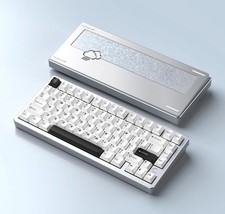 Rainy75 PBT Keycaps Cherry Profile 75% Minimalist White And Black KEYCAPS ONLY picture