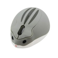 Wireless Mouse Cute Hamster Shape Portable Optical USB Receiver PC Gray picture