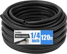 120 FT Wire Loom 1/4 Inch, Split Wire Loom Tubing Conduit, Wire Protector picture