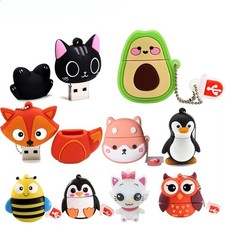 Cartoon Animal USB Flash Drive Pendrive 4GB-128GB Penguin Cat Owl Fox Lion Bee picture