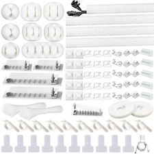White Cable Management Organizer Kit 4 Cable Sleeve Split 311Pcs picture