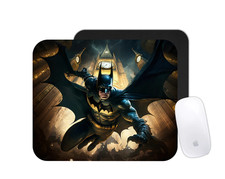 Flying Batman Mouse Pad | Superhero Action Desk Mat | Custom Hero Gift picture
