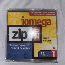 Iomega 250 MB Zip Disk PC Formatted Super Floppy Vintage Technology Old Tech  picture