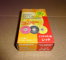 New Genuine Casio TR-18RD-3P Red Ink Ribbon Cassette for CW Disc Title Printer picture