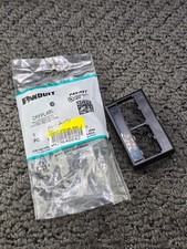 (QTY 9) Panduit CFFPL4BL: Modular Furniture Faceplate ABS 4 Port Black picture