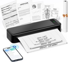 GENERIC PORTABLE PRINTERS WIRELESS FOR TRAVEL A285M SMALL INKLESS PRINTER BLACK picture
