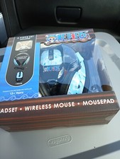 One Piece Headset with Microphone, Wireless Mouse, and Mouse Pad Tech Bundle NEW picture