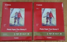 NEW Lot Of 2 Canon Inkjet Photo Paper Plus Glossy II PP-301 20 Sheets 8.5