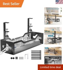 Under Desk Cable Management Tray No Drill, Metal Mesh Cable Management Under ... picture