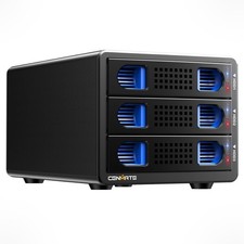 Aluminum 3 Bay Hard Drive Enclosure with Cooling Fan for 2.5“/3.5