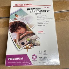 Premium Photo Paper, Office Depot. Gloss, 4 X 6