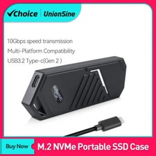 UnionSine M2 SSD Case NVMe USB 3.1 Type C Gen2 10Gbps Enclosure Aluminum Alloy M picture
