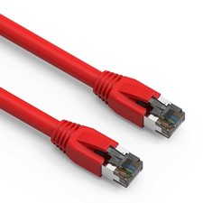 10 Pack of 5Ft CAT8 S/FTP Ethernet Network Cable Red 24AWG picture