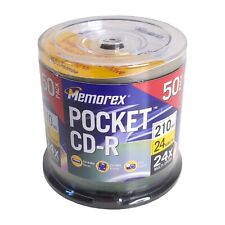 NEW SEALED Memorex Pocket CD-R 50 Pack Blank Mini Discs, 24min 24X Speed 210MB picture