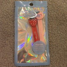 GEMS Cable Wraps 2 Count Fruit Themed Snap & Secure Strawberry Cord Organization picture
