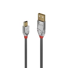 LINDY 36633 USB 2.0 Type A to Mini-B Cable, Cromo Line - Grey, 3m 3m Cromo Line picture