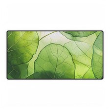 Green Leaf Pattern Desk Mat | Botanical Mouse Pad picture