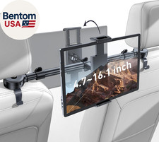 Car Headrest Tablet Holder for Ipad: [Front & Rear Flip Mount] Adjustable Back S picture