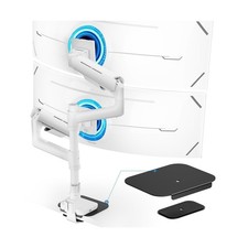 Ares Wing Vertical Dual Monitor Arm & Steel Monitor Mount Reinforcement Plate... picture