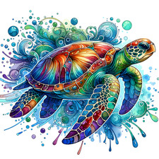Barrier Reef Sea Turtle Mouse Pad Painting Art 7 3/4 x 9