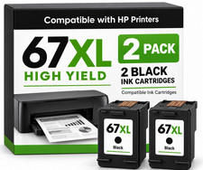 2PK 67XL Ink Cartridge Black For HP ink 67 DeskJet 2700 2755 4155 Envy 6055 6455 picture