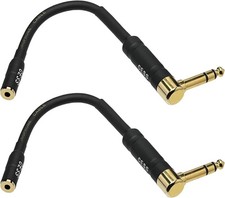 CNCESS CESS-238 Right Angle 1/4 Inch TRS to 3.5mm Black  picture