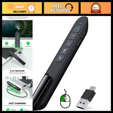 Wireless Presentation Clicker with Air Mouse, 2.4GHz Rechargeable USB-A/USB-C, P picture