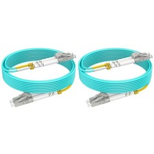 RamboCables LC to LC Multimode Fiber Patch Cable, 49ft/15m-2PACK MM OM3 Fiber picture