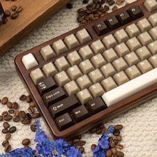 164Key Cherry Profile Coffee Translucent Doubleshot PBT Keycaps Set MX picture