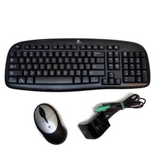 Logitech Cordless Keyboard EX100 and Cordless Mouse and Receiver EUC TESTED picture