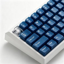 132 Keys Jelly Keycaps PC Matte Transparent Set Cherry MX Switches Blue picture