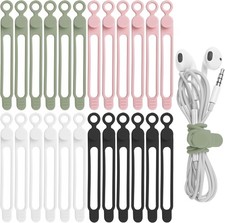 Nearockle 24Pcs Silicone Cable Straps Cord Organizer for Bundling Earphone, P... picture