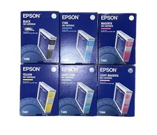 6 x Genuine Ink Epson Stylus Pro 7000 9000 / T460 -T466 INK Cartridges 110ml picture