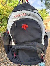 “Team CSC Cycling Backpack Black Gray Red EUC Multi Pocket” picture