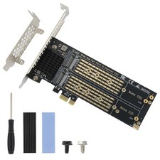 ELUTENG Dual M.2 NVMe to PCIe Adapter with Heat Sink - M-Key NVME  picture