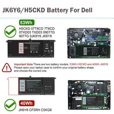 JK6Y6 / H5CKD Battery For Dell Latitude 3410 Inspiron 14 7405 7306 9077G TXD03 picture