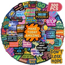 SigyoJeom 300PCS Motivational Stickers, Waterproof Inspirational Colorful  picture